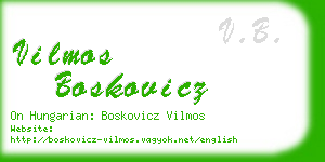 vilmos boskovicz business card